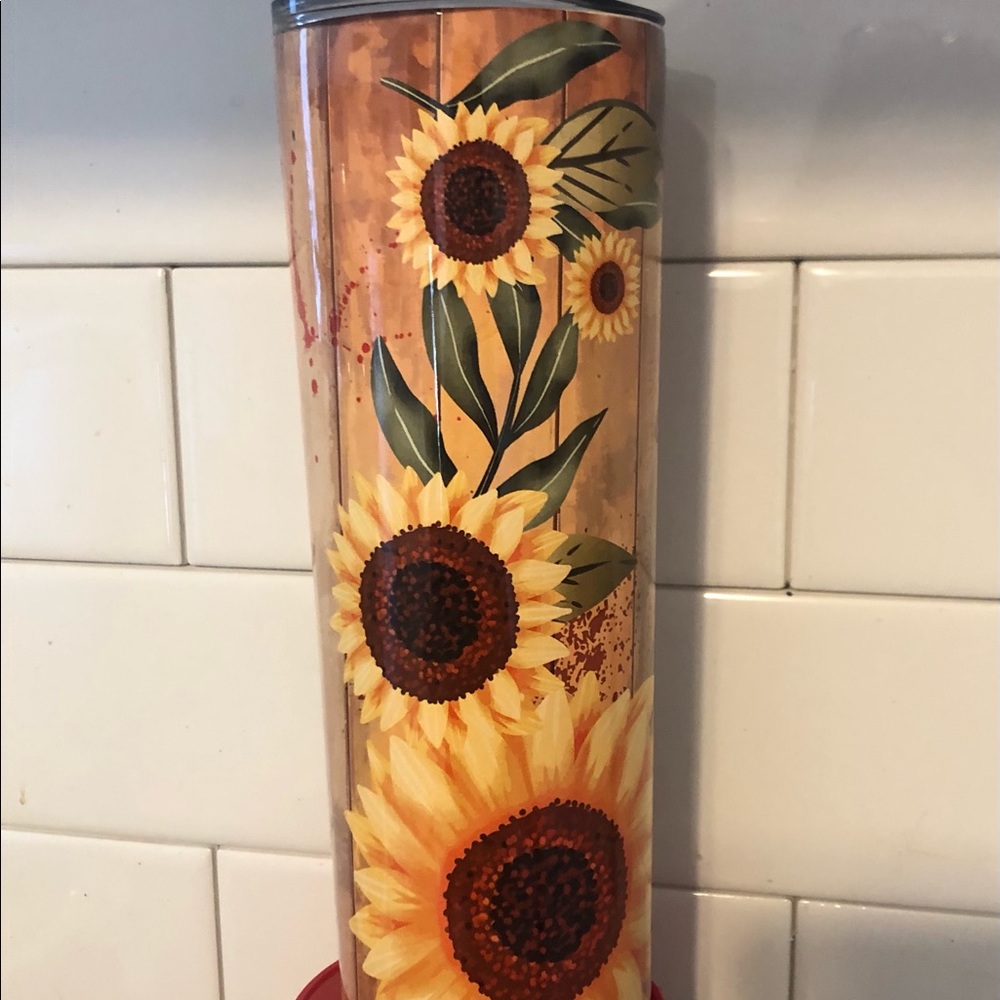 Sunflower and Butterflies  20oz Hot Cold Tumbler. Made New To Order